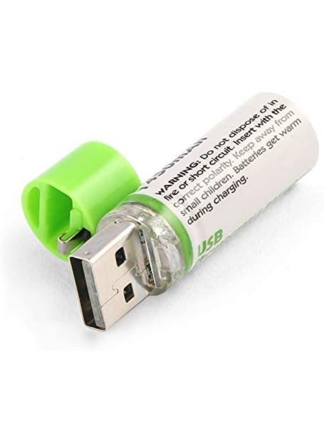 Two 1450mAh AA rechargeable USB batteries - Energy-saving and eco-friendly 2-in-1 design - Image 2